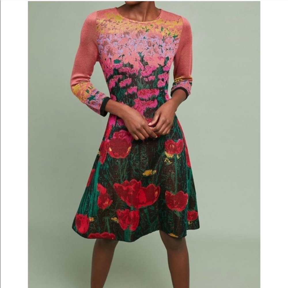 Anthro Aldomartins Lesse Floral Sweater Dress